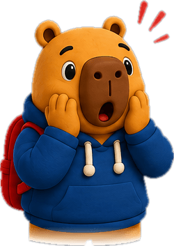 Bob, o mascote do Bolsa Click, surpreso